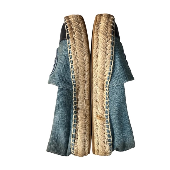 TORY BURCH Benton Denim Cap Toe Espadrille Blue Platform Women’s Size 6 - Picture 8 of 16